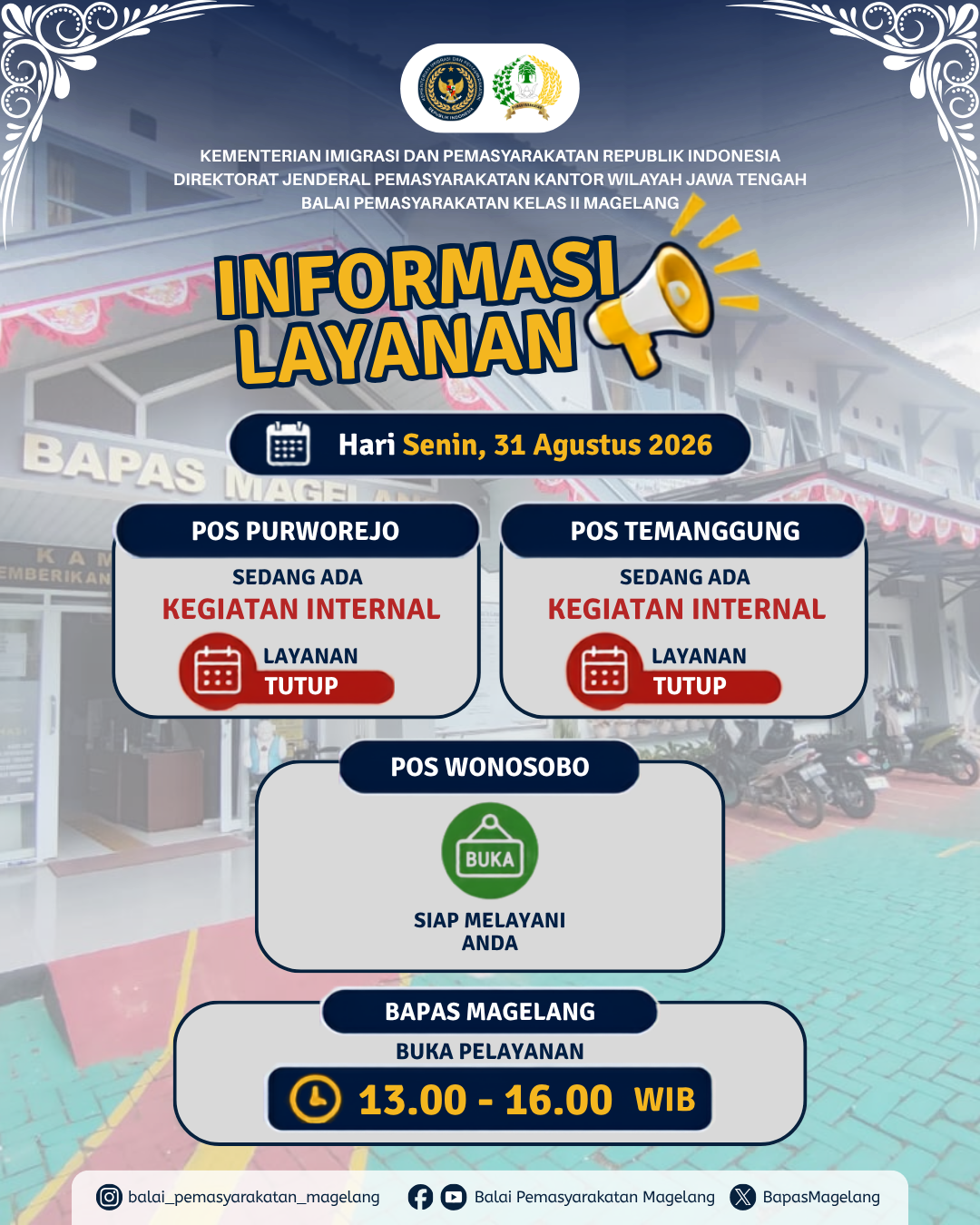 📢 INFORMASI LAYANAN BAPAS MAGELANG